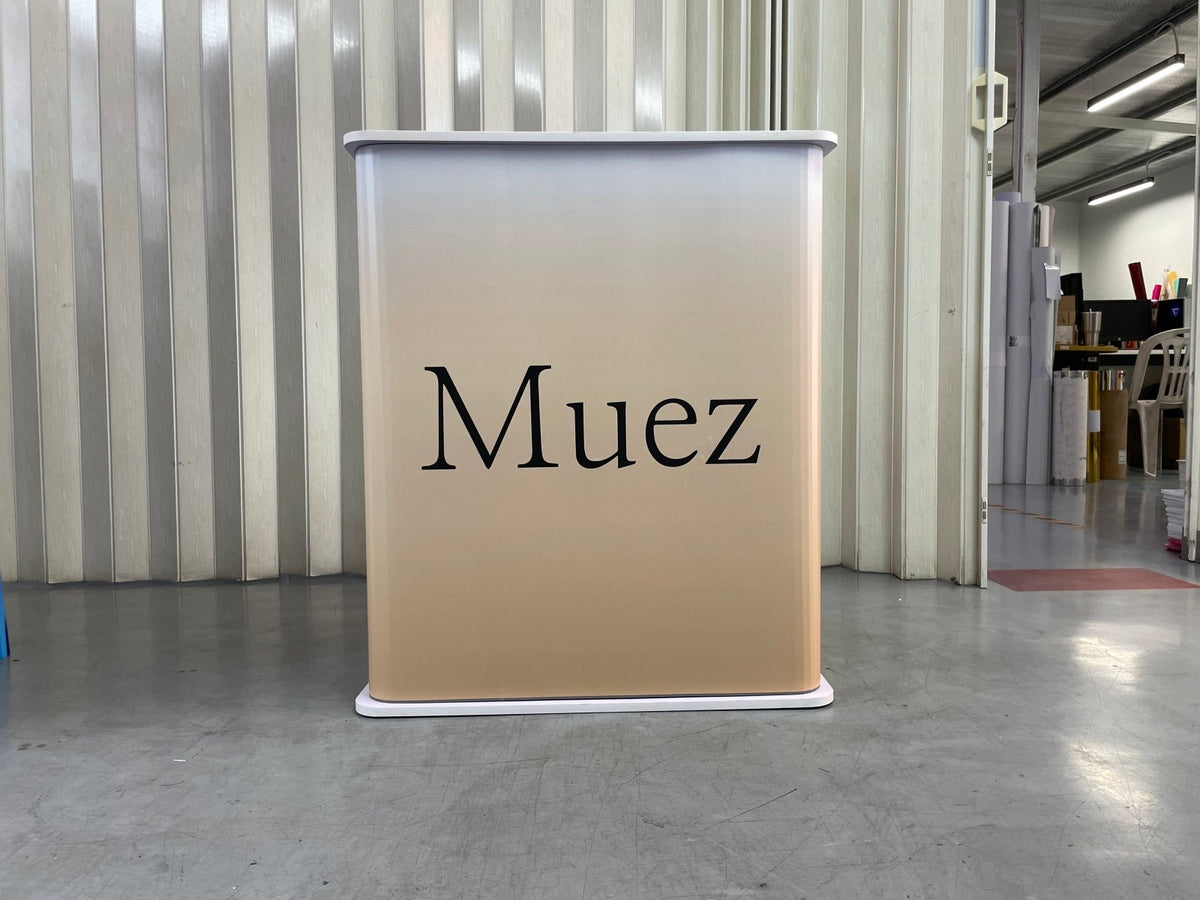 โต๊ะ เคาน์เตอร์ โต๊ะชวนชิม Promotion Counter น้ำหนักเบา ถอดประกอบง่าย เหมาะสำหรับงานอีเวนต์ โปรโมชัน และออกบูธ