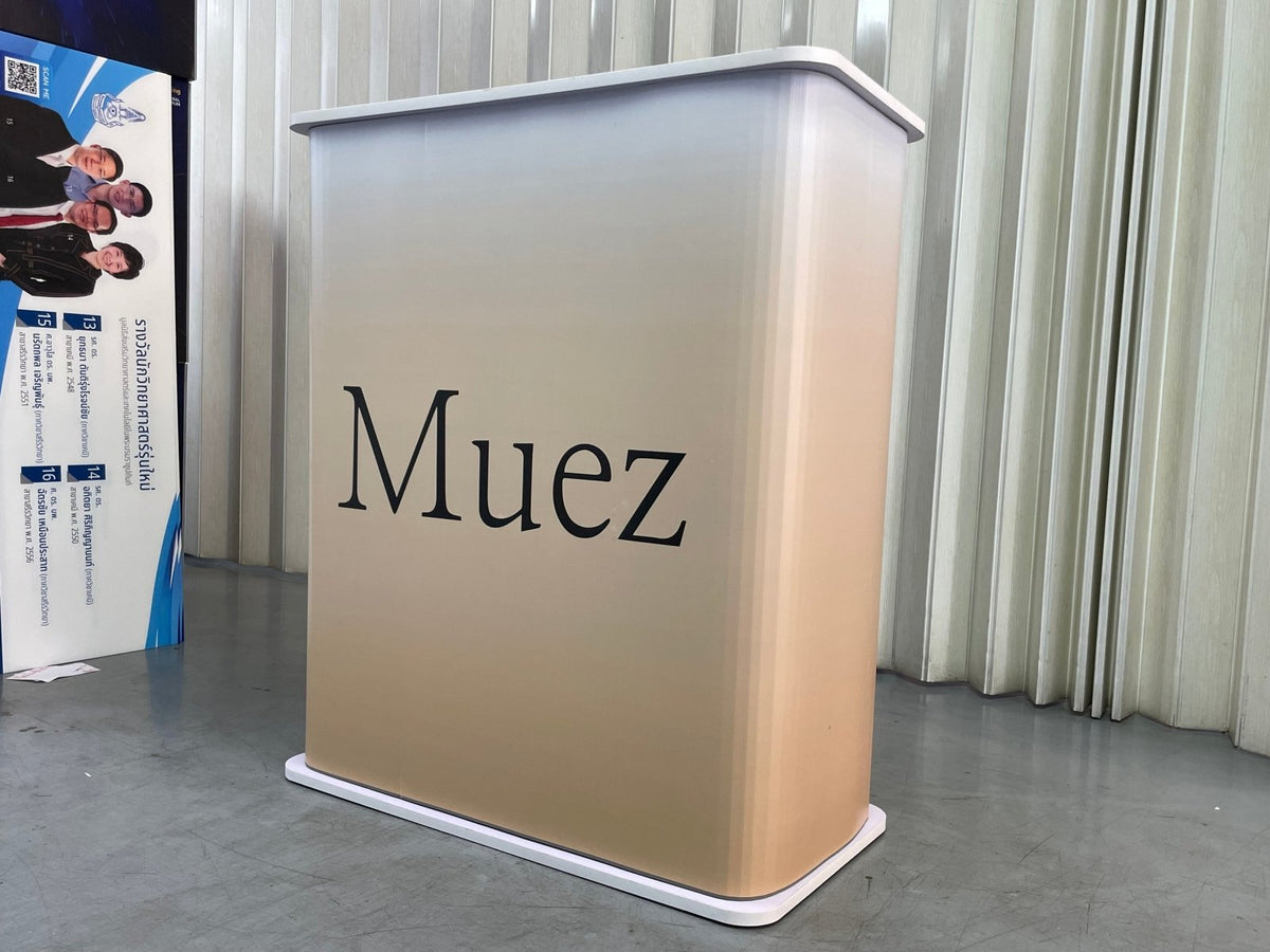 โต๊ะ เคาน์เตอร์ โต๊ะชวนชิม Promotion Counter น้ำหนักเบา ถอดประกอบง่าย เหมาะสำหรับงานอีเวนต์ โปรโมชัน และออกบูธ