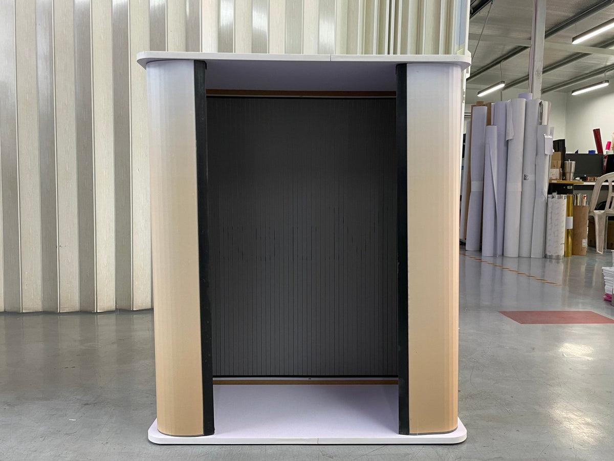 โต๊ะ เคาน์เตอร์ โต๊ะชวนชิม Promotion Counter น้ำหนักเบา ถอดประกอบง่าย เหมาะสำหรับงานอีเวนต์ โปรโมชัน และออกบูธ