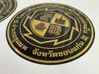 ป้ายสแตนเลส ทองแฮร์ไลน์ ดีไซน์หรูหรา แข็งแรง ทนทาน เหมาะสำหรับป้ายบริษัท และงานตกแต่งอาคาร