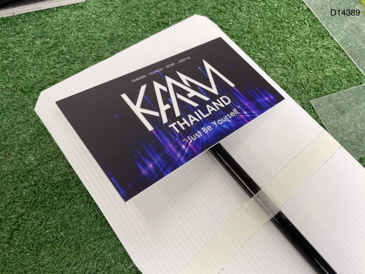 ป้ายไมค์ โลโก้ไมค์ และป้ายหัวไมค์ พิมพ์คมชัด ดีไซน์สวย เหมาะสำหรับงานอีเวนต์ สื่อประชาสัมพันธ์ รายการทีวี และงานโปรโมชัน