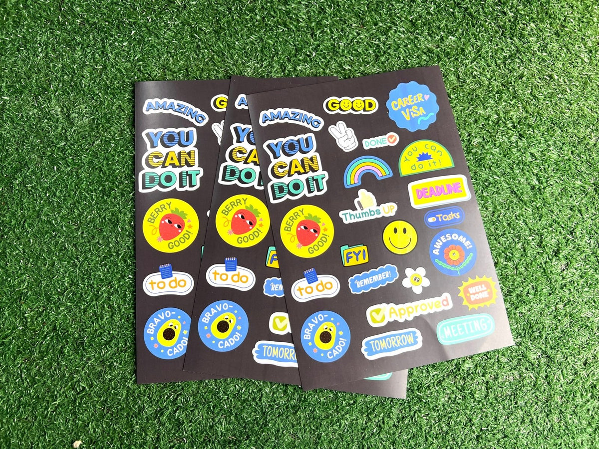 สติ๊กเกอร์ไดคัทลายการ์ตูน A5/A4 พิมพ์สีสด คมชัด เหมาะสำหรับของสะสม งานตกแต่ง และโปรโมชัน