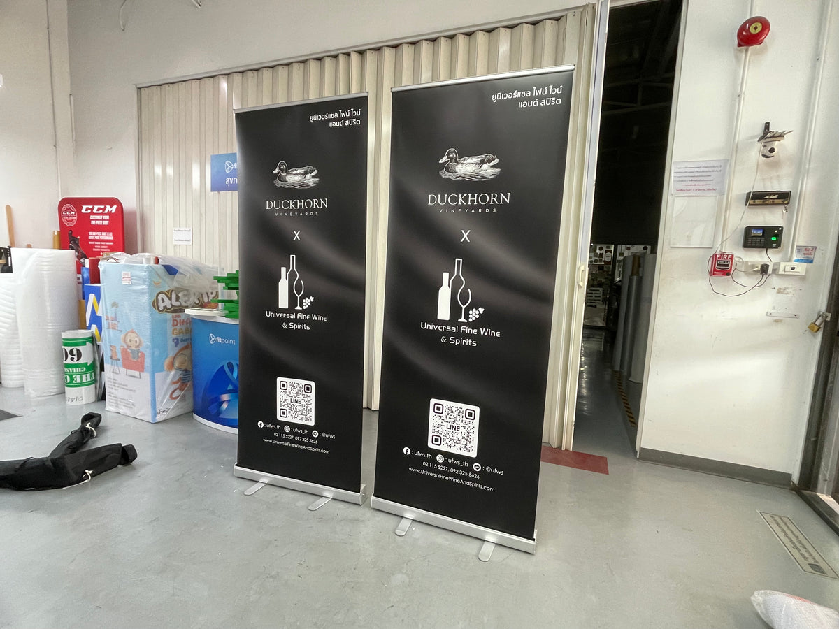 โรลอัพ Roll Up Banner น้ำหนักเบา เคลื่อนย้ายสะดวก พิมพ์คมชัด เหมาะสำหรับงานอีเวนต์ แสดงสินค้า และโปรโมชัน