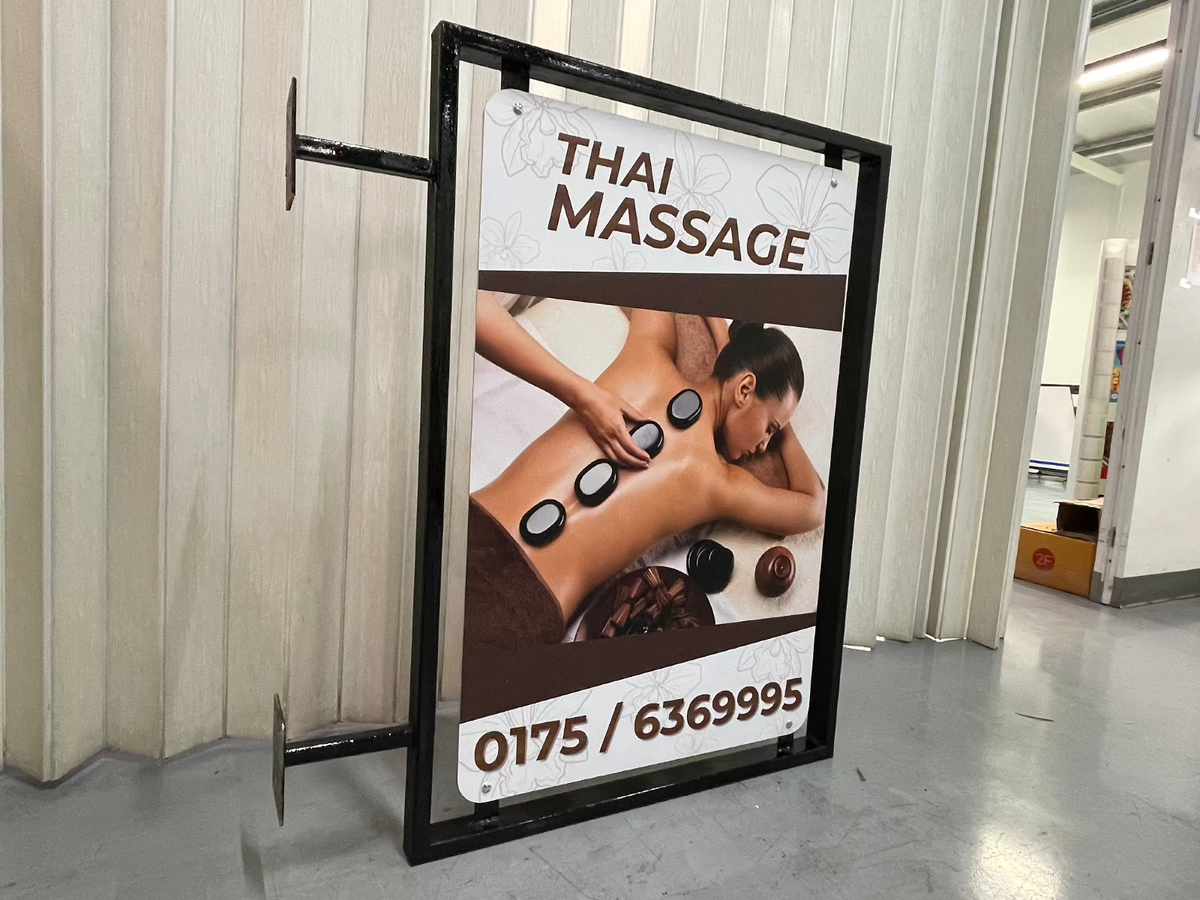 ป้ายร้านนวด สปา ดีไซน์หรูหรา สะท้อนบรรยากาศผ่อนคลาย เหมาะสำหรับร้านสปาและร้านนวดแผนไทย