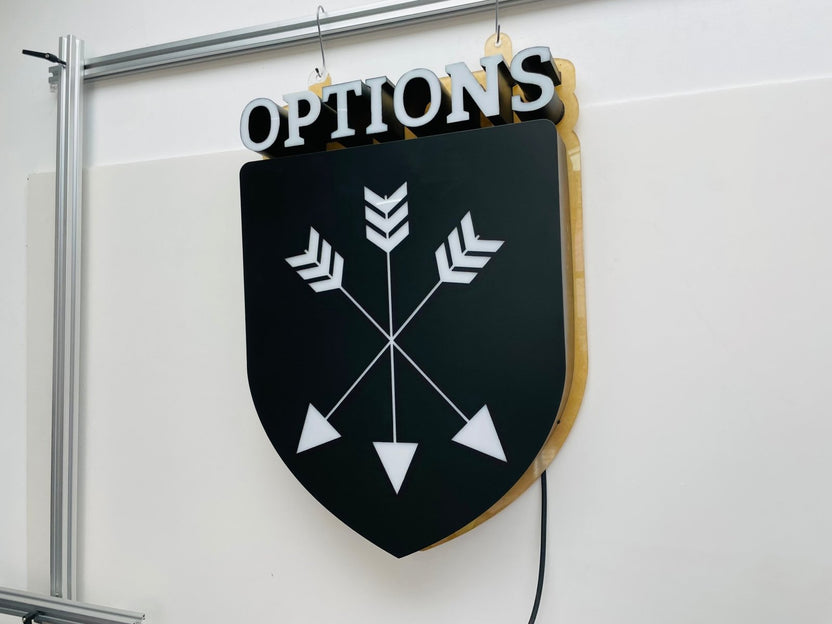 ป้ายกล่องไฟฉลุหน้า แสงไฟสวยโดดเด่น ดีไซน์พิเศษ เหมาะสำหรับป้ายร้านค้าและงานโฆษณา