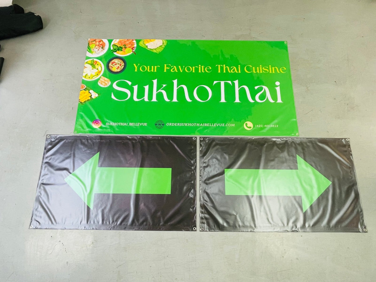 ป้ายไวนิลร้านอาหาร สีสด คมชัด เหมาะสำหรับร้านอาหาร คาเฟ่ และธุรกิจบริการด้านอาหาร