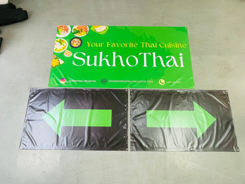 ป้ายไวนิลร้านอาหาร สีสด คมชัด เหมาะสำหรับร้านอาหาร คาเฟ่ และธุรกิจบริการด้านอาหาร