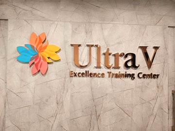 ป้ายชื่อบริษัท อักษรสแตนเลสโรสโกลด์เงา