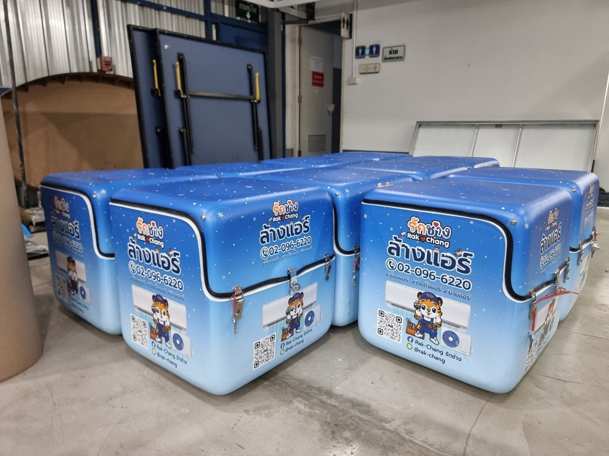 สติ๊กเกอร์ติดตู้เย็น ตู้แช่ แร็ปสติ๊กเกอร์ พิมพ์คมชัด ทนความเย็น เหมาะสำหรับร้านอาหารและซูเปอร์มาร์เก็ต