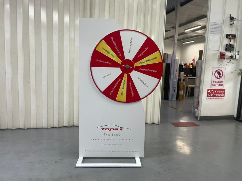 ป้ายวงล้อหมุน เสี่ยงโชค โปรโมชัน และอีเวนต์ ดึงดูดความสนใจ เหมาะสำหรับงานจัดกิจกรรม