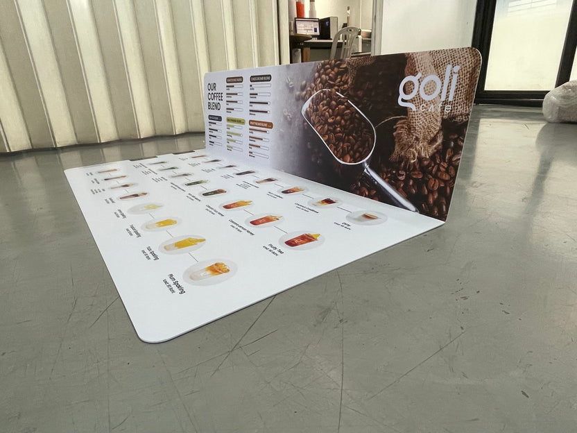 แผ่นเมนู พลาสติก HIP พลาสวูด แข็งแรง กันน้ำ พิมพ์คมชัด เหมาะสำหรับร้านอาหารและคาเฟ่