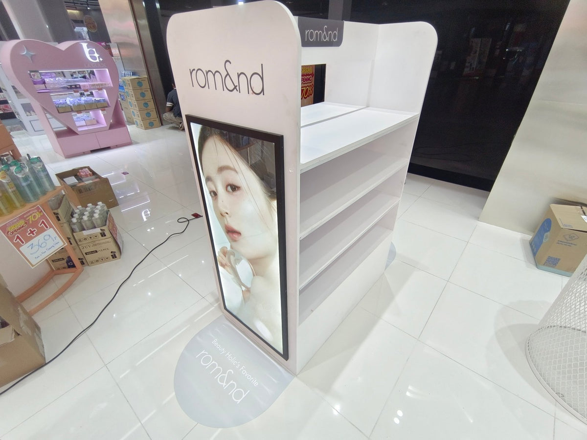 ชั้นวางสินค้าราคาถูก เชลฟ์ดิสเพลย์ Shelf Display แข็งแรง น้ำหนักเบา เหมาะสำหรับโชว์สินค้าในร้านค้า และงานอีเวนต์