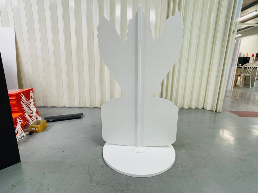 ป้ายตั้งพลาสวูด โครงเหล็ก แข็งแรง ทนแดดฝน เหมาะสำหรับงานอีเวนต์ และป้ายโฆษณากลางแจ้ง