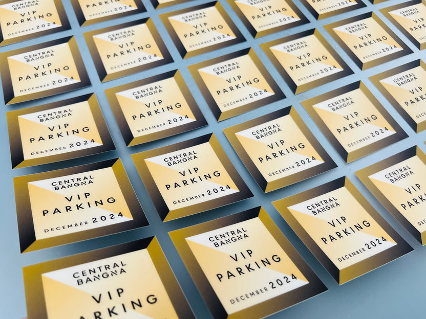 ป้ายติดหน้ากระจกรถ แผ่นสูญญากาศ บัตรผ่านเข้าออก