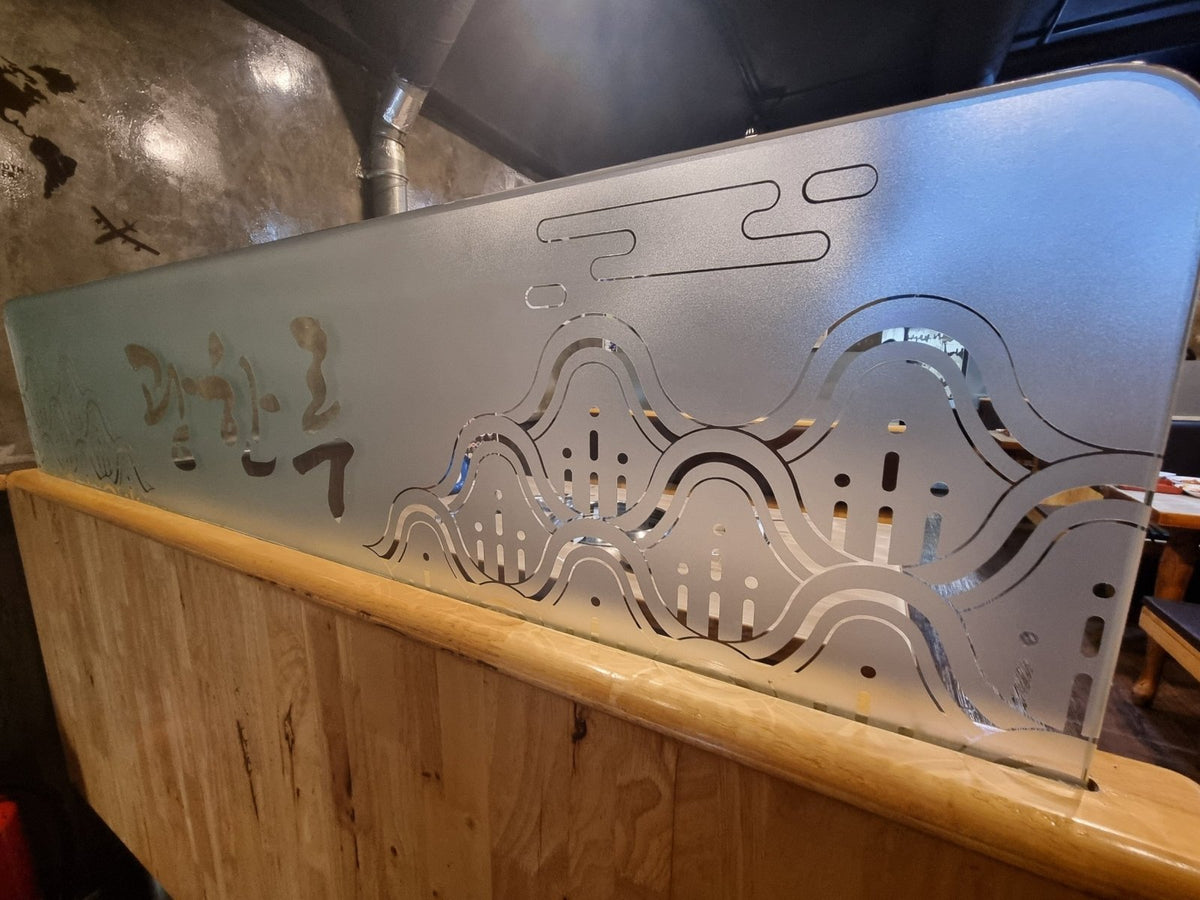 สติ๊กเกอร์ฝ้า ฉลุไดคัท ติดกระจก ลวดลายคมชัด เหมาะสำหรับออฟฟิศ ร้านค้า และงานตกแต่งกระจก