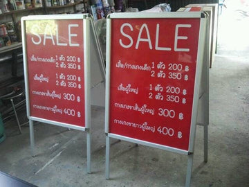 ป้ายตั้งพื้น สำเร็จรูป อลูมิเนียม พับเก็บได้