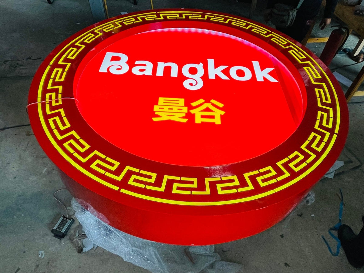 ป้ายโลโก้ไฟออกหน้า กล่องไฟโลโก้ กล่องไฟซิงค์ สว่างชัดเจน เหมาะสำหรับร้านค้าและบริษัท