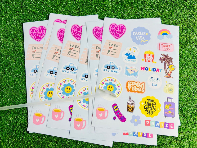 สติ๊กเกอร์ไดคัทลายการ์ตูน A5/A4 พิมพ์สีสด คมชัด เหมาะสำหรับของสะสม งานตกแต่ง และโปรโมชัน