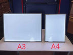 LED Poster Stand A3 A4 backlit light box display size comparison