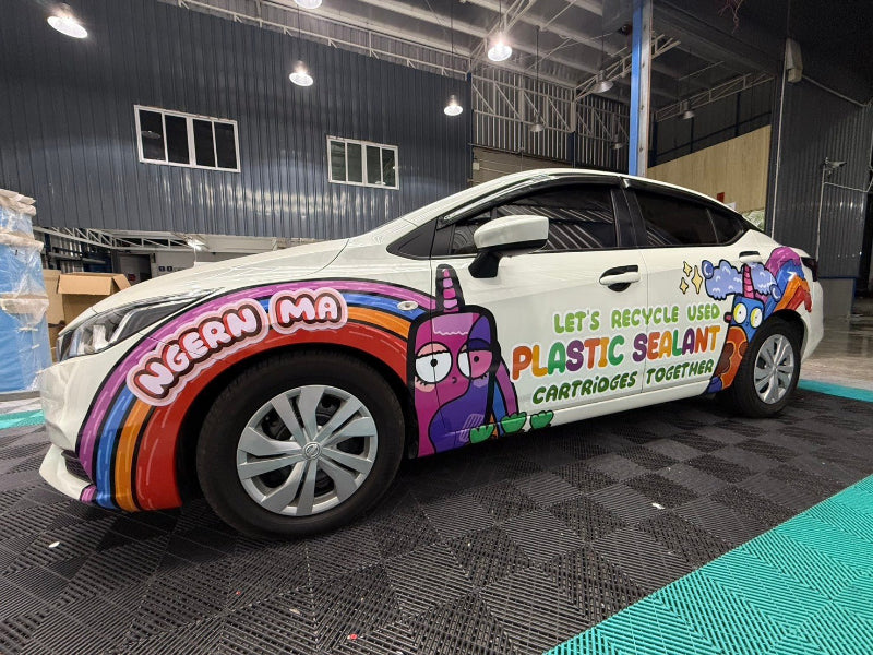 สติ๊กเกอร์ติดรถบริษัท รถเก๋ง Company Car Wrap Sticker พิมพ์คมชัด วัสดุทนทาน เหมาะสำหรับโฆษณา โปรโมชัน และสร้างภาพลักษณ์แบรนด์