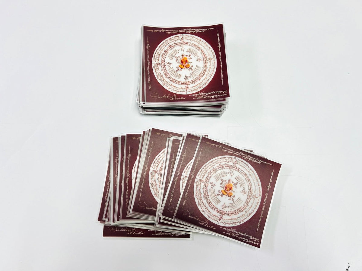 รับสติ๊กเกอร์ยันต์ สติ๊กเกอร์พระ สติ๊กเกอร์ลายสักยันต์ สติีกเกอร์ใส สติ๊กเกอร์รูปพระต่าง ๆ เลือกขนาดเองได้ตามสั่ง
