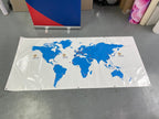 ป้ายแผนที่โลก World Map Board พิมพ์คมชัด รายละเอียดครบ ใช้สำหรับการศึกษา ตกแต่งสำนักงาน โรงเรียน และงานแสดงข้อมูล