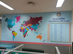 ป้ายแผนที่โลก World Map Board พิมพ์คมชัด รายละเอียดครบ ใช้สำหรับการศึกษา ตกแต่งสำนักงาน โรงเรียน และงานแสดงข้อมูล