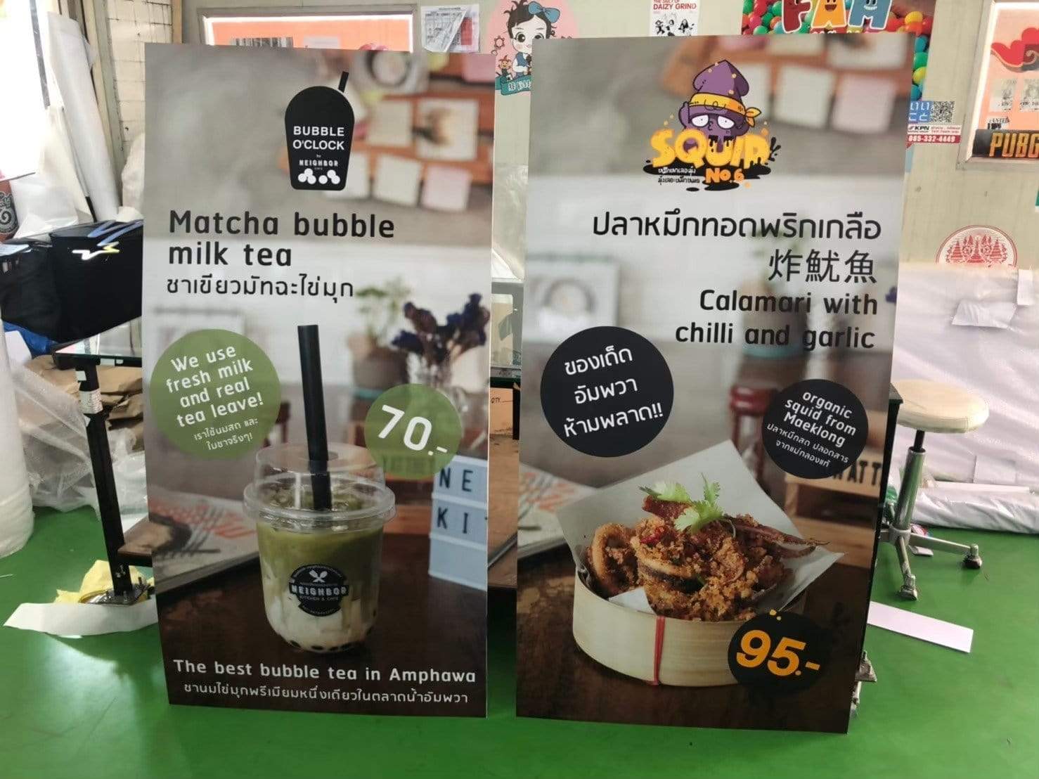 ป้ายเมนูอาหาร ป้ายราคา สำหรับติดผนังและตั้งโต๊ะ พิมพ์คมชัด ใช้งานสะดวก เหมาะสำหรับร้านอาหาร คาเฟ่ และร้านค้า