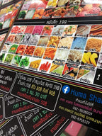 ป้ายเมนูอาหาร ป้ายราคา สำหรับติดผนังและตั้งโต๊ะ พิมพ์คมชัด ใช้งานสะดวก เหมาะสำหรับร้านอาหาร คาเฟ่ และร้านค้า