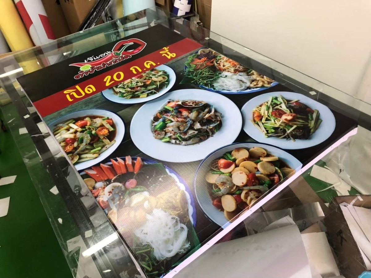 ป้ายเมนูอาหาร ป้ายราคา สำหรับติดผนังและตั้งโต๊ะ พิมพ์คมชัด ใช้งานสะดวก เหมาะสำหรับร้านอาหาร คาเฟ่ และร้านค้า