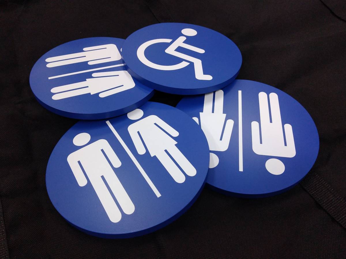 ป้ายห้องน้ำ ป้ายซิงค์ ป้ายโลหะฉลุไดคัท ติดหน้าห้องน้ำ