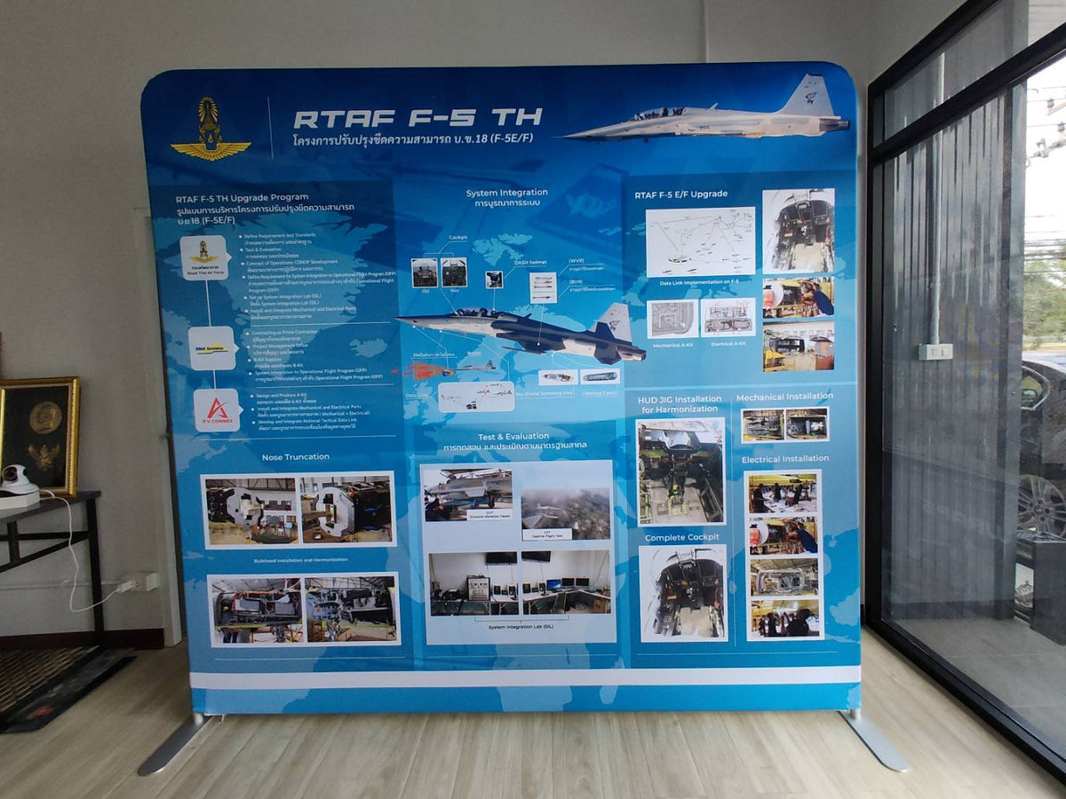 แบคดรอป กองทัพอากาศ Fabric Booth Solution อุปกรณ์ออกอีเว้นท์