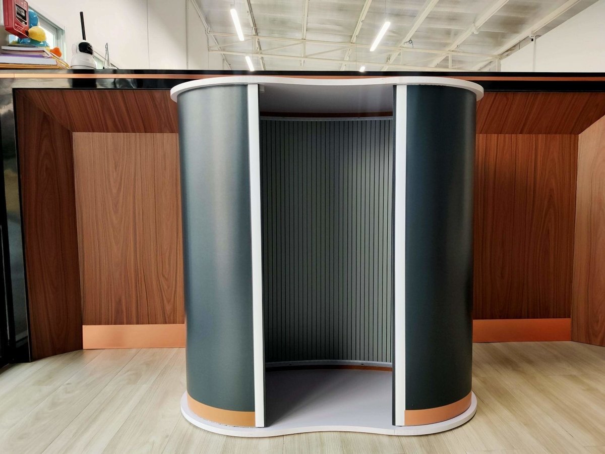 โต๊ะ เคาน์เตอร์ โต๊ะชวนชิม Promotion Counter น้ำหนักเบา ถอดประกอบง่าย เหมาะสำหรับงานอีเวนต์ โปรโมชัน และออกบูธ