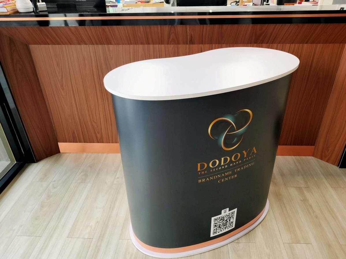 โต๊ะ เคาน์เตอร์ โต๊ะชวนชิม Promotion Counter น้ำหนักเบา ถอดประกอบง่าย เหมาะสำหรับงานอีเวนต์ โปรโมชัน และออกบูธ