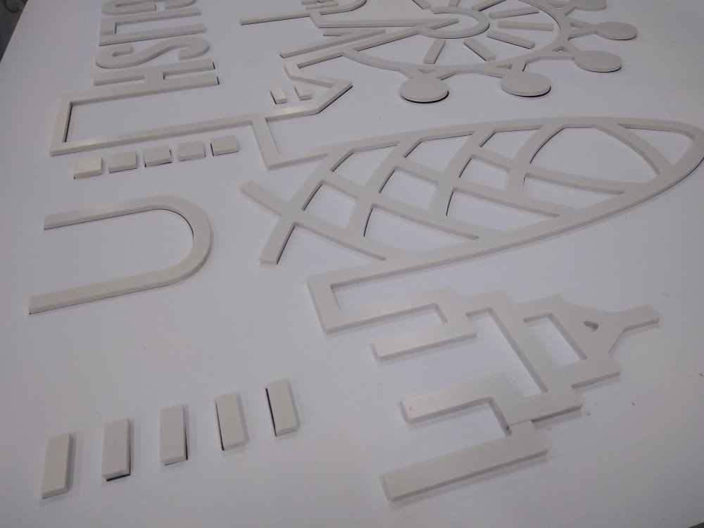 รับฉลุไดคัทตัวอักษรป้ายพลาสวูด ป้ายตัวนูน พลาสวูด ป้ายร้านกาแฟ แผ่น plastwood sheet ไดคัทลายตามแบบ อักษรนูน