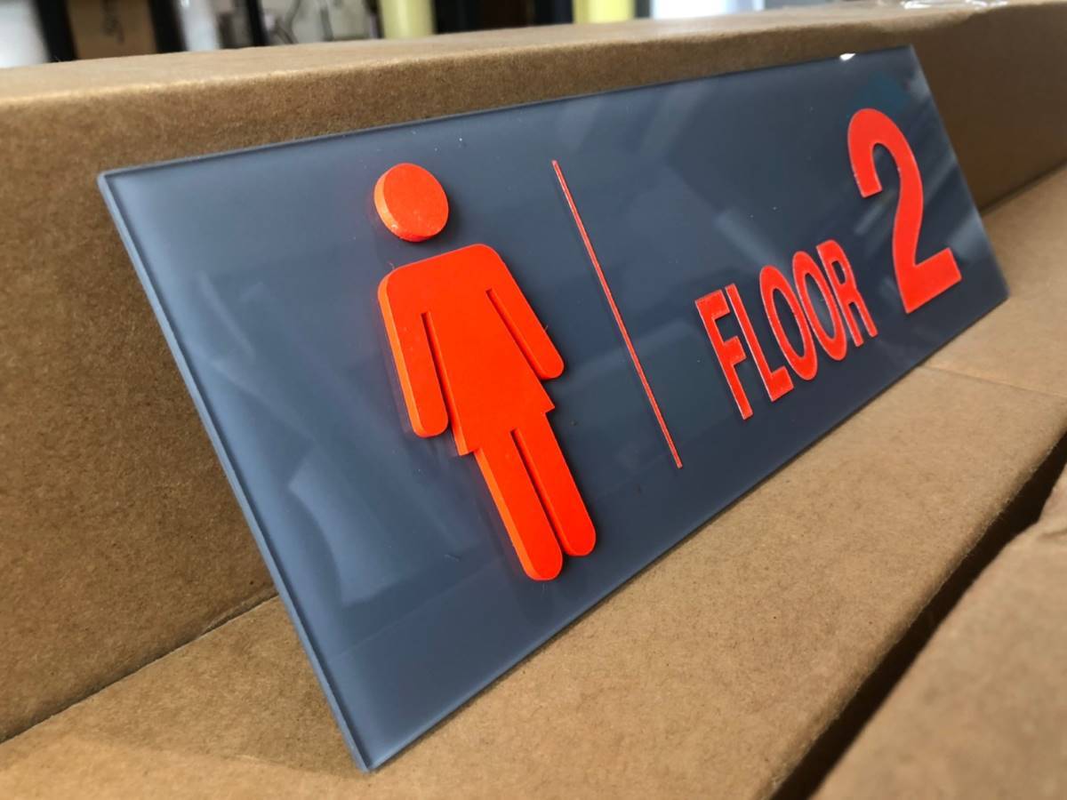 ป้ายห้องน้ำ ป้ายอะคริลิคตัวนูน ตัวอย่างป้ายห้องน้ำ แบบป้ายห้องน้ำ