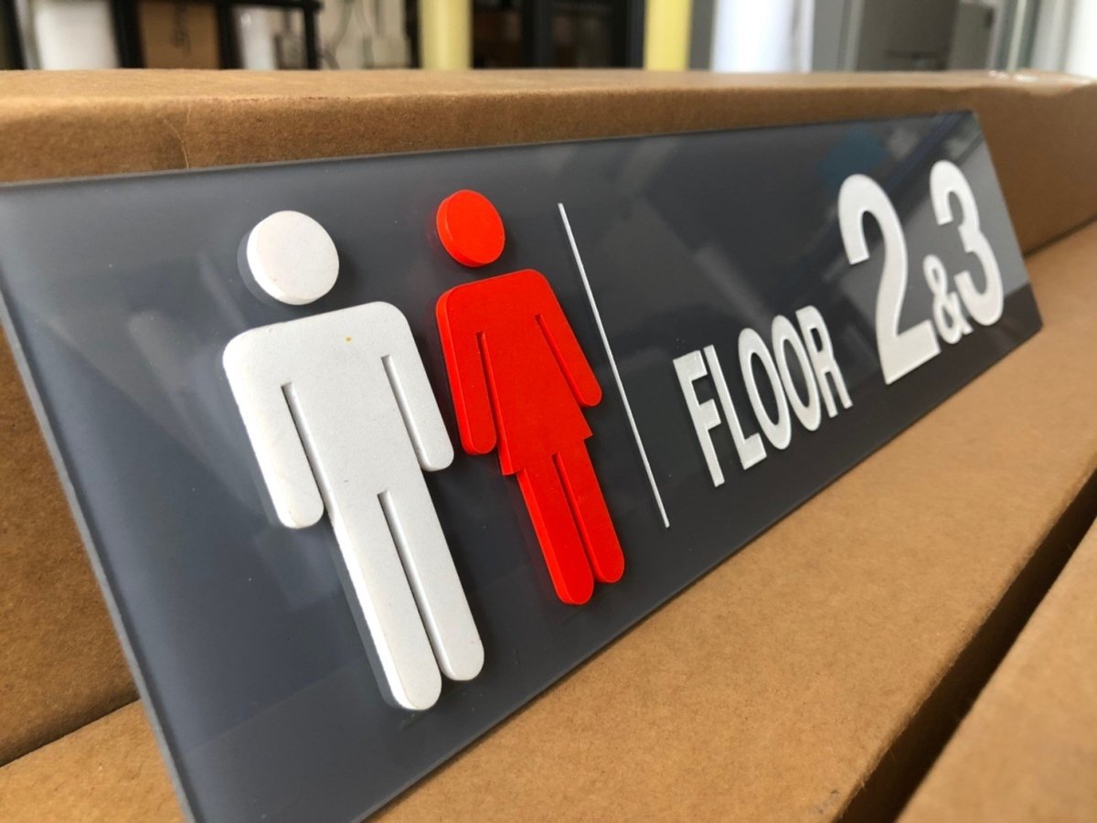 ป้ายห้องน้ำ ป้ายอะคริลิคตัวนูน ป้ายห้องน้ำคนพิการ ตัวอย่างป้ายห้องน้ำ