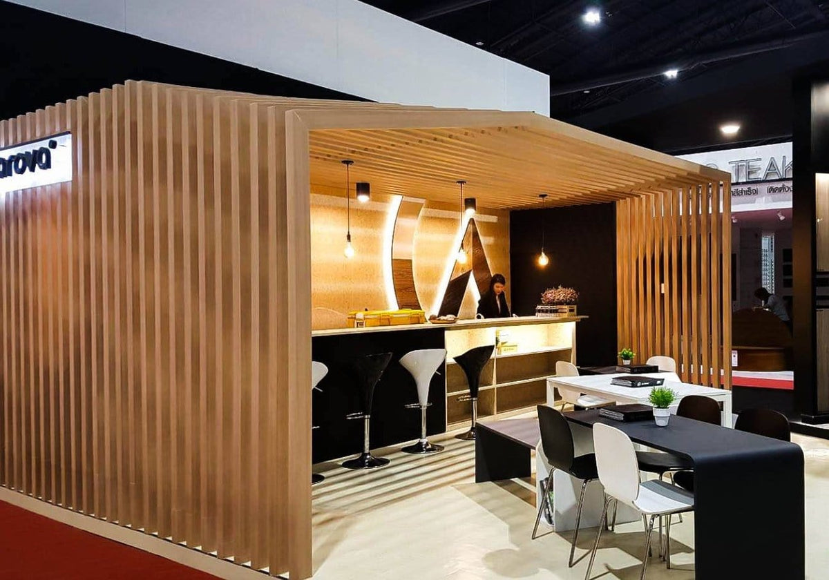 รับทำบูธแสดงสินค้า บูธออกงานอีเวนต์ และบูธ Expo ดีไซน์สวย พิมพ์คมชัด โครงสร้างแข็งแรง เหมาะสำหรับงานโปรโมชันและนิทรรศการ