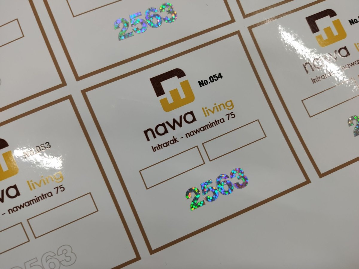 สติ๊กเกอร์โฮโลแกรม Hologram Sticker กันปลอม สะท้อนแสงหลากสี เพิ่มมูลค่าแบรนด์ เหมาะสำหรับฉลากสินค้า และงานพรีเมียม