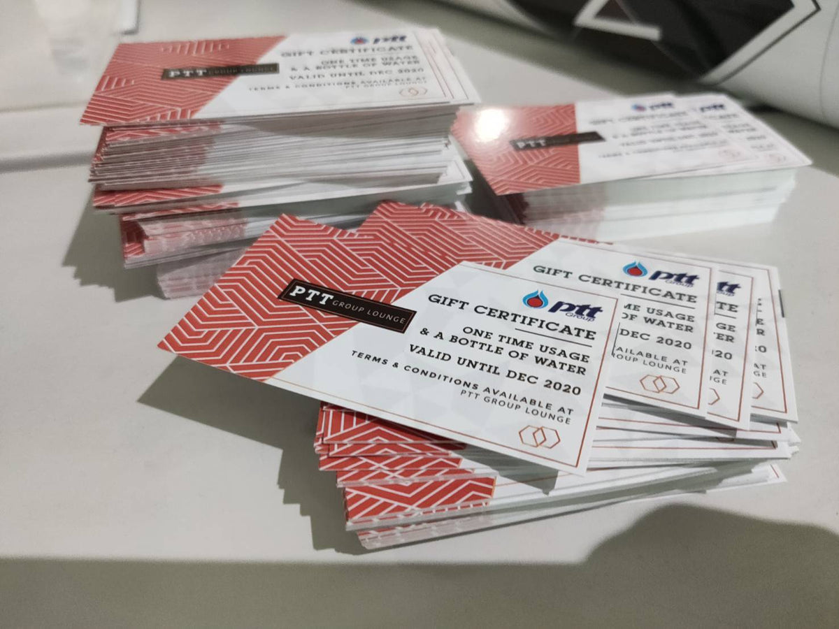 พิมพ์บัตรสะสมแต้ม คูปอง และนามบัตร Namecard พิมพ์คมชัด วัสดุคุณภาพ เหมาะสำหรับร้านค้า บริษัท และงานโปรโมชัน