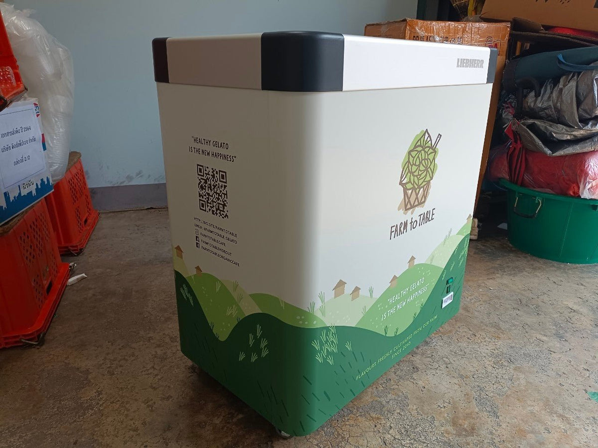 สติ๊กเกอร์ติดตู้เย็น ตู้แช่ แร็ปสติ๊กเกอร์ พิมพ์คมชัด ทนความเย็น เหมาะสำหรับร้านอาหารและซูเปอร์มาร์เก็ต