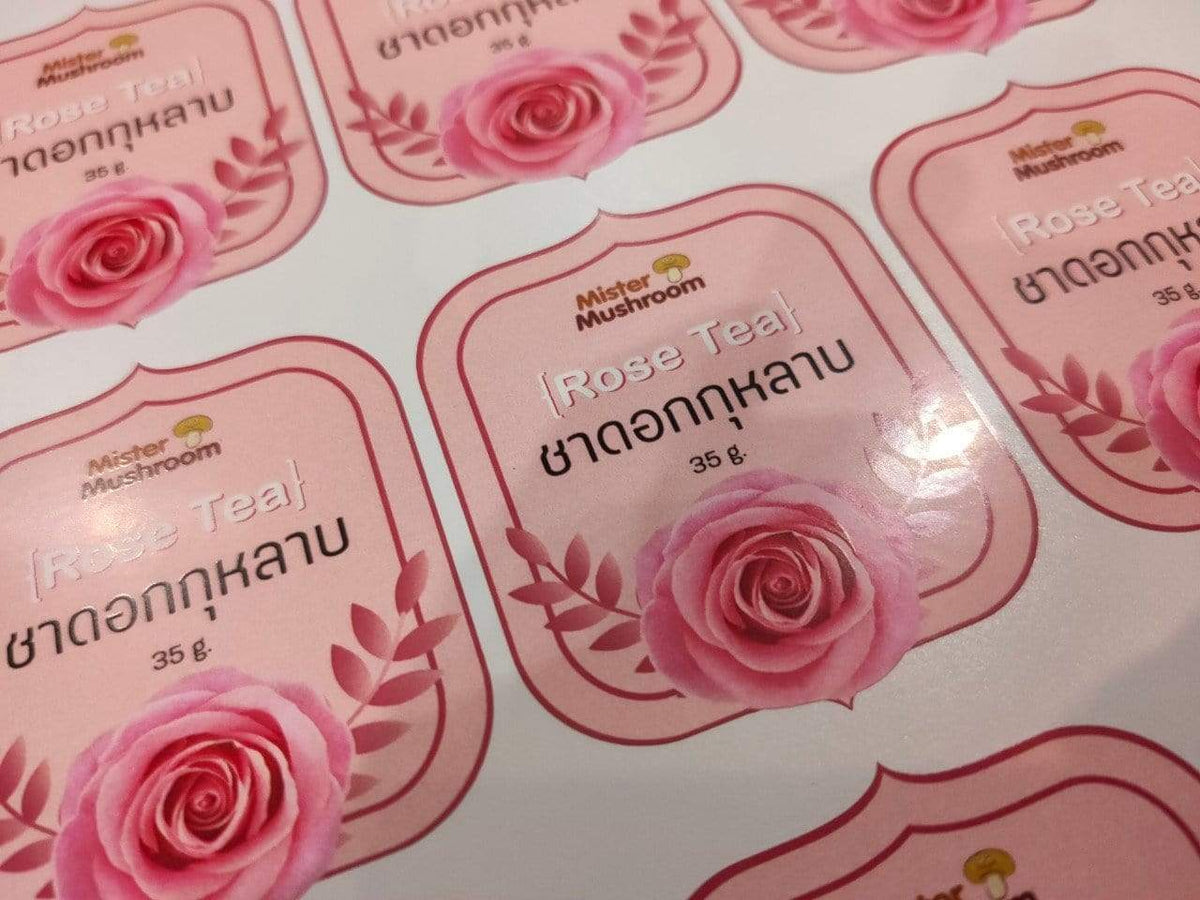 ฉลากสติ๊กเกอร์กันน้ำ PP สติ๊กเกอร์ไดคัท พิมพ์คมชัด ทนทาน กันน้ำ เหมาะสำหรับติดบรรจุภัณฑ์ สินค้า และงานโปรโมชัน