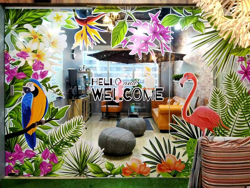 สติ๊กเกอร์ติดกระจก ทึบแสง กันแดด และโปร่งแสง พิมพ์คมชัด ช่วยลดแสงแดด เพิ่มความเป็นส่วนตัว เหมาะสำหรับอาคารและร้านค้า