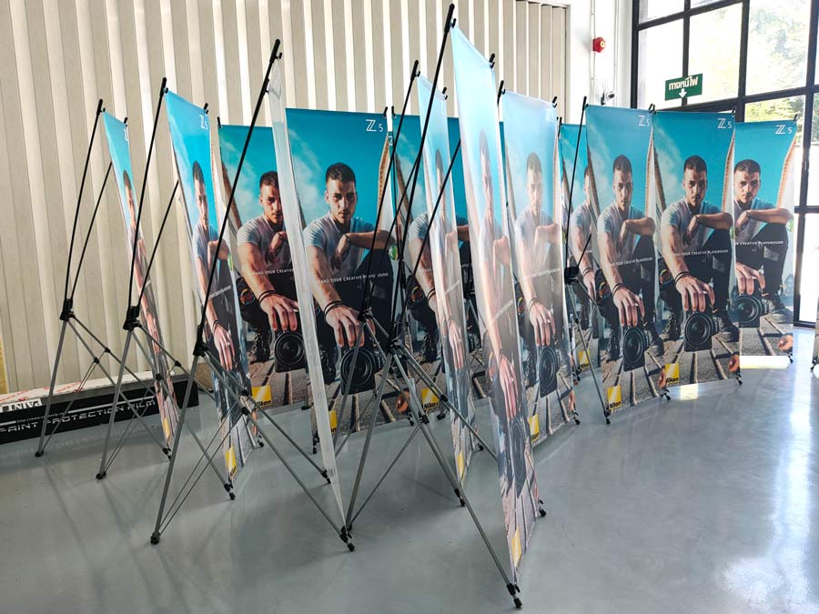 X-Stand ป้ายพร้อมขาตั้งป้ายไวนิล  น้ำหนักเบา พับเก็บ พกพา เคลื่อนย้ายสะดวก ราคาถูก 80x180 cm จัดส่งด่วน ทั่วประเทศ