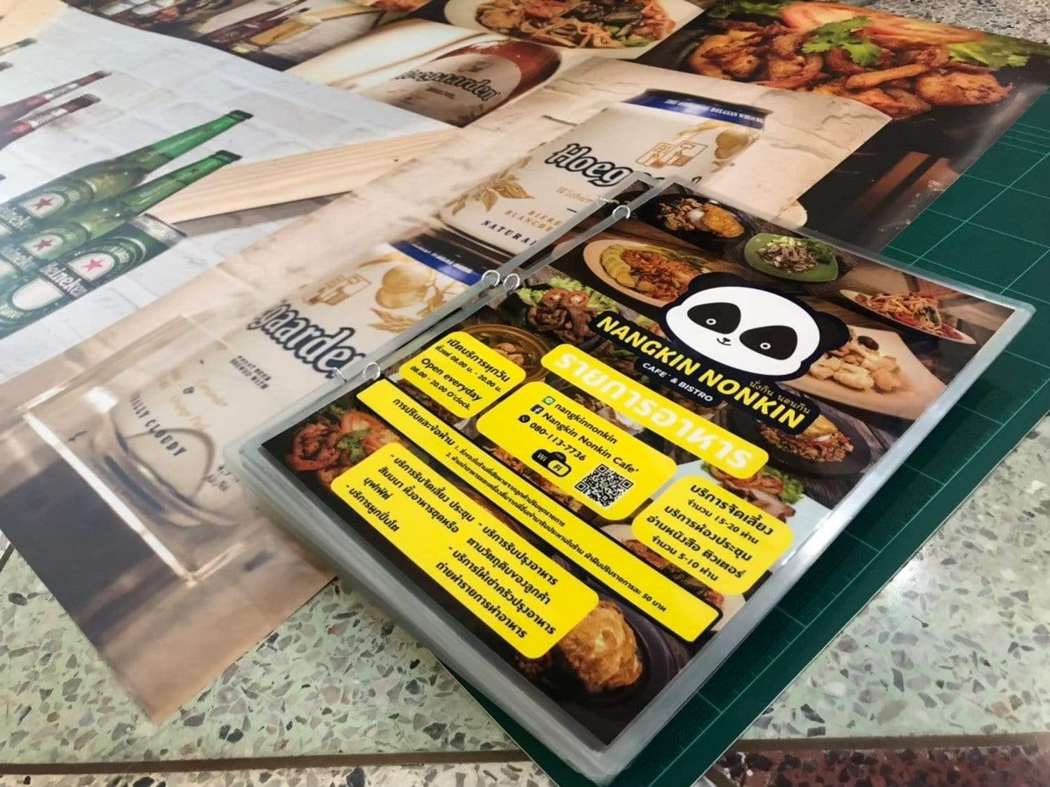 ป้ายเมนูอาหาร ป้ายราคา สำหรับติดผนังและตั้งโต๊ะ พิมพ์คมชัด ใช้งานสะดวก เหมาะสำหรับร้านอาหาร คาเฟ่ และร้านค้า