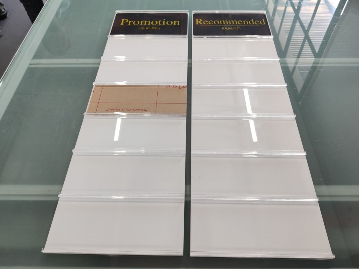 บอร์ดประชาสัมพันธ์อะคริลิค และกรอบอะคริลิคติดผนัง แข็งแรง โปร่งใส เหมาะสำหรับประกาศ โปสเตอร์ เมนู และงานแสดงข้อมูล