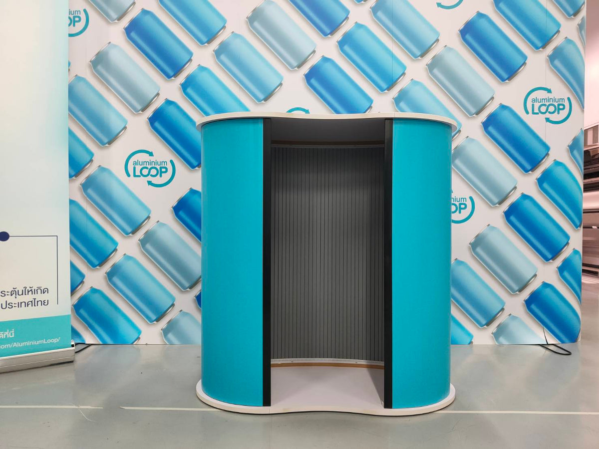 โต๊ะ เคาน์เตอร์ โต๊ะชวนชิม Promotion Counter น้ำหนักเบา ถอดประกอบง่าย เหมาะสำหรับงานอีเวนต์ โปรโมชัน และออกบูธ