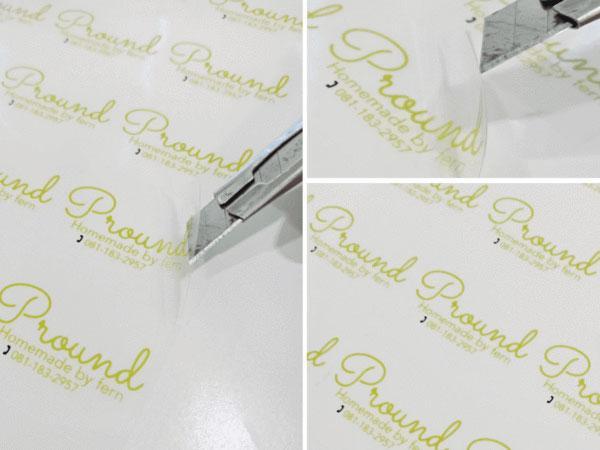 สติ๊กเกอร์ใส สติ๊กเกอร์ฉลากสินค้าใส พิมพ์คมชัด ติดแนบเนียน เหมาะสำหรับบรรจุภัณฑ์ สินค้า เครื่องสำอาง และงานโปรโมชัน