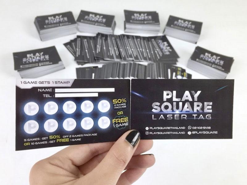 พิมพ์บัตรสะสมแต้ม คูปอง และนามบัตร Namecard พิมพ์คมชัด วัสดุคุณภาพ เหมาะสำหรับร้านค้า บริษัท และงานโปรโมชัน