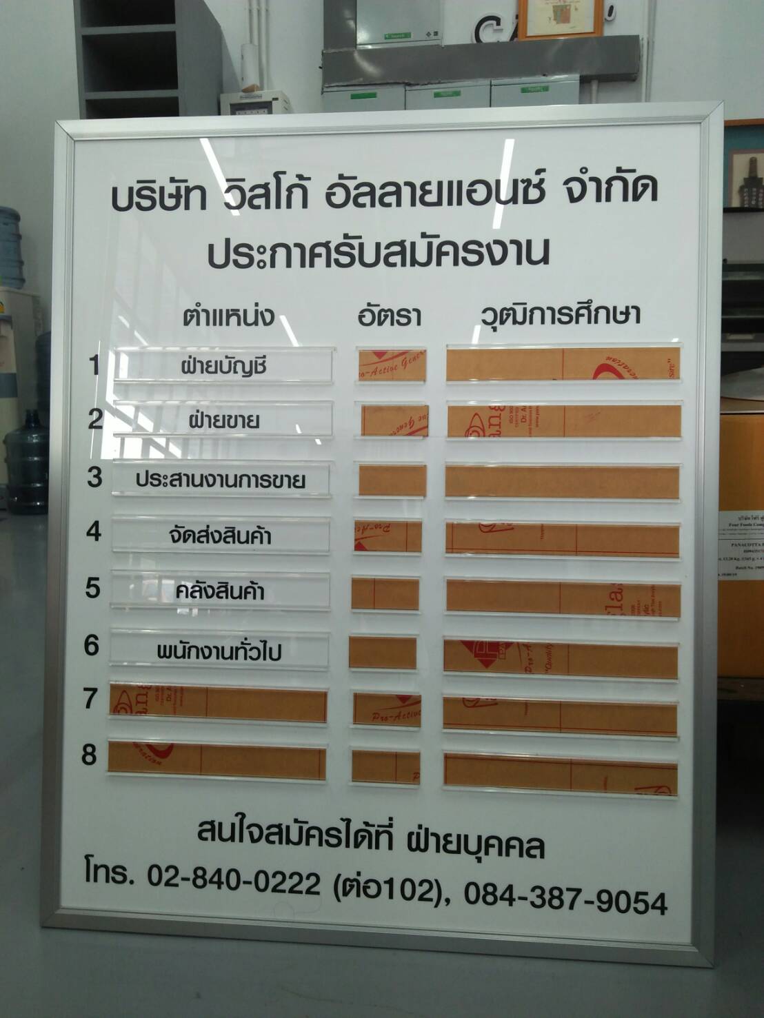 บอร์ดประชาสัมพันธ์อะคริลิค กรอบอะคริลิคติดผนัง - Octopus Media Solutions